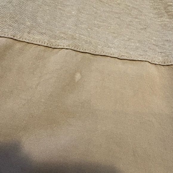 Charlie B Tan/Beige V Neck 100% Linen Short Sleeve Top Beachy Womens Size XL - Picture 11 of 11